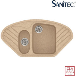 Sanitec Classic 302 Επικαθήμενος Νεροχύτης Οβάλ Γρανίτη Ματ Granite Beige 96x51cm