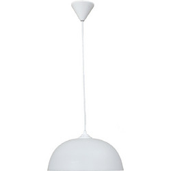 Heronia Lighting Κρεμαστό Φωτιστικό Οροφής Καμπάνα Μονόφωτο Λευκό Φ30cm 35-0011