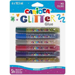 443210 CARIOCA GLITTER GLUE MIX 6X10,5ML ΤΕΜ