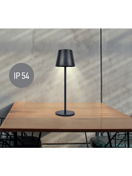 Επαναφορτιζόμενο LED φωτιστικό 3W IP54 RGB+W Μαύρο EVIVAK