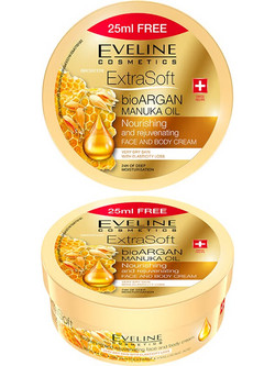 Eveline Extra Soft Bio Argan Manuka Oil Face & Ενυδατική Κρέμα Σώματος 175ml