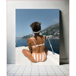 Πίνακας, Woman Relaxing on a Boat Γυναίκα που χαλαρώνει σε μια βάρκα