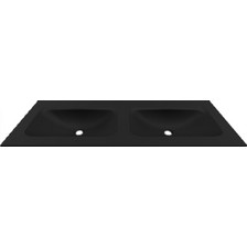 Karag ANIM 120v2 Ένθετος Νιπτήρας Μπάνιου Πορσελάνης Μαύρος BDVIV122BK46