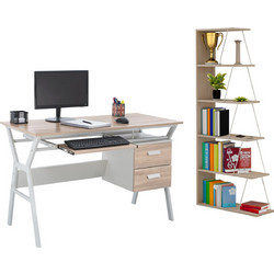 HomeMarkt Σετ Γραφείο Ξύλινο με Βιβλιοθήκη 120x60x76cm HM11769