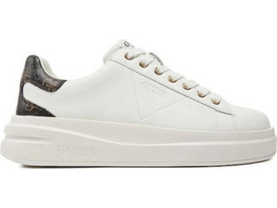 Guess Γυναικεία Sneakers Λευκά Καφέ FLJELBFAL12-WHBRO