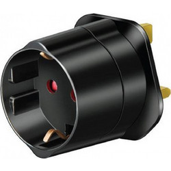 Power Adaptor Greek To English Plug Universal Socket Suko Black Αντάπτορας Σούκο Μαύρος MW-K2V