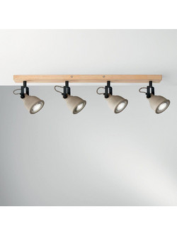 Luce Σποτ με 4 Φώτα και Ντουί GU10 σε Γκρι Χρώμα I-KISA-AP4 8031414897131