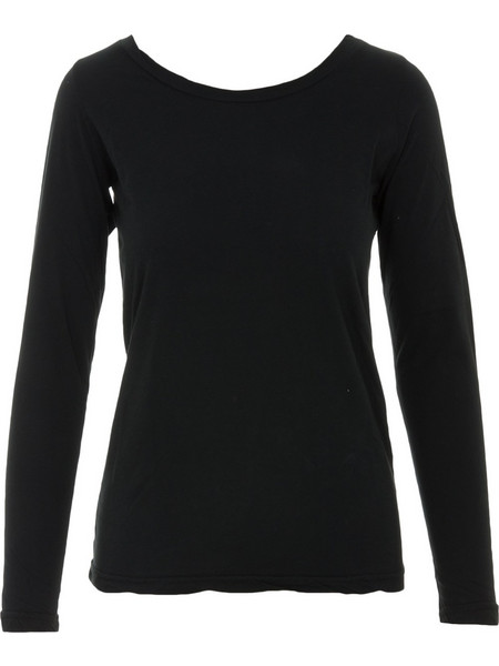 CROSSLEY W DEEP NECK LS T-SHIRT - BAY-900 BLACK