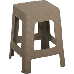 Σκαμπό Rattan τετράγωνο πλαστικό Sand 36x36x45cm