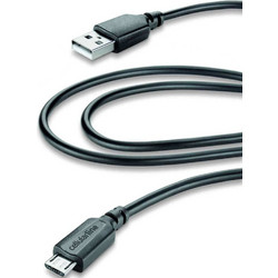 Καλώδιο Φόρτισης Και Συγχρονισμού USBDATACMICROUSB2M Aπό Usb Σε microUSB 2m Black Cellular Line