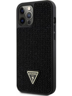 Guess Rhinestones Triangle Back Cover Σιλικόνης για iPhone 12 Pro Max Μαύρο