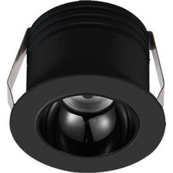 Σποτ Φωτιστικό Χωνευτό COB Led 3W 230V Δέσμη 50 Μοίρες 4000Κ Lumen-3-9635011-Μαύρο 3-9635011