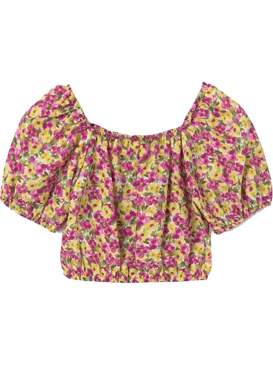 Mayoral Παιδικό Crop Top Κοντομάνικο Πολύχρωμο 24-06103-028