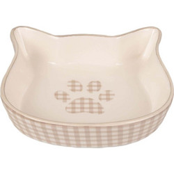 FEEDING BOWL CAT MYLO CERAMIC CAT FACE BEIGE/WHITE 12,5CM 220ML