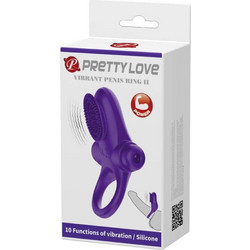 Pretty Love Vibrating Penis Ring II Ελαστικό Δαχτυλίδι Πέους Σιλικόνης με Δόνηση 3.8cm Μωβ