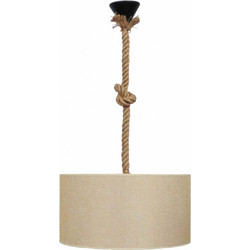 Heronia Lighting HK-02 Κρεμαστό Φωτιστικό Οροφής με Σχοινί Μονόφωτο E27 Μπεζ Φ40cm 14-0177