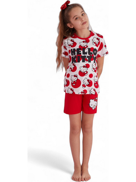 Πιτζάμα παιδική με σορτσάκι Hello Kitty Fresh Morning HK111K-Κόκκινο