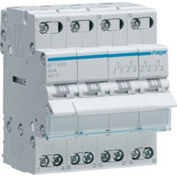 Hager Τετραπολικός Διακόπτης Ράγας 400V 40A