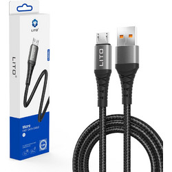 Lito - Καλώδιο Δεδομένων (LD08V) - USB-A σε Micro-USB, Γρήγορη Φόρτιση, 2.4A, 1m - Μαύρο