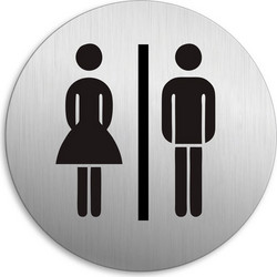 SEILFLECHTER πινακίδα WC γυναικών/ανδρών 972069, αυτοκόλλητη, Φ75mm
