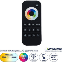 73009 RT5 SKYDANCE Ασύρματο Χειριστήριο Αφής RF 2.4Ghz 1 Group για όλα τα RGBW+WW SKYDANCE Controller DC 3V 2 x AAA - IP20 Μαύρο Μ5.3 x Π1.75 x Υ12.2cm