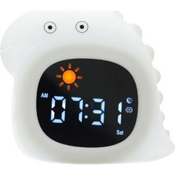 Φωτάκι Νυκτός & Ξυπνητήρι SoundGlow Dino KBJL826 11,3x8,5x11,5cm White Kiddoboo