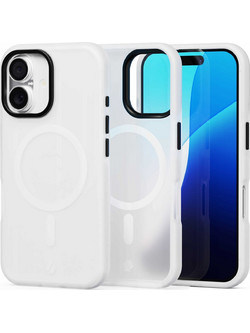 Θήκη iPhone 16 Spacecase Hybrid Fusion Mag Ημιδιάφανη Σκληρή με MagSafe - Frost Clear (5905719112387)