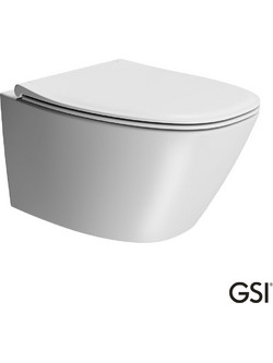 GSI Modo Λεκάνη Κρεμαστή με κάλυμμα βακελίτη Slim Soft Close αποσπώμενο White