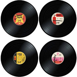 Vinyl Placemats - Σουπλά Βινυλίου - Σετ 4 Τεμαχίων για Λάτρεις της Μουσικής