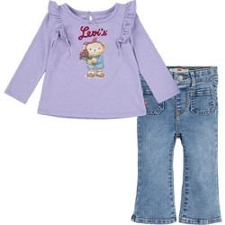 Levis Σετ με Παντελόνι 2Pc Tee & Flare Jean Set 1EK966-PAR Μωβ Κορίτσι