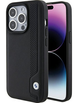 BMW Leather Blue Dots Θήκη Black (iPhone 15 Pro Max)