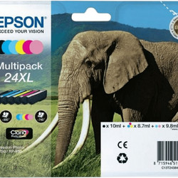Epson 24XL B/C/M/Y/LC/LM Πακέτο 6 Μελανιών Εκτυπωτή Inkjet C13T243840