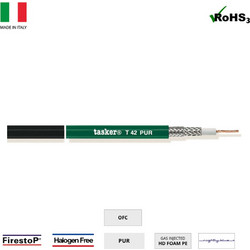 TASKER T42 PUR COAX HDTV 12G SDI VIDEO4K Καλώδιο Video COAX HDTV - HD SDI 75Ω,1x0.88, Εξαιρετικά Εύκαμπτο, Πράσινο (Κο