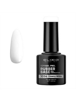 Elixir Semigel 1036 Creamy White Ημιμόνιμο Βερνίκι Νυχιών 8ml