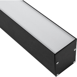 GloboStar(R) SURFACEPENDANT-PROFILE 70828-1M Προφίλ Αλουμινίου - Βάση + Ψύκτρα Ταινίας LED με Λευκό Γαλακτερό Κάλυμμα - Επιφανειακή + Κρεμαστή Χρήση - Πατητό Κάλυμμα - Μαύρο - 1 Μέτρο - Μ100 x Π5 x Υ7
