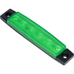 Globostar(R) 79902 πλευρικά φώτα όγκου φορτηγών led 6xsmd2835 dc 10-30v 1.5w 100lm ip66 πράσινο - μ9.5 x w2 x h1.1cm