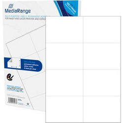 MediaRange Ετικέτες Γενικής Χρήσης 105x74mm. Λευκές (400 Pack) Λευκό