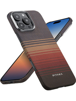 Θήκη Pitaka Fusion Weaving+ Aramid MagEZ 5 Magsafe 1500D 1.05mm CARBON FIBER για Apple iPhone 16 PRO MAX 6.9 2024 - SUNSET - KI1601SUM