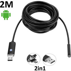 Αδιάβροχη Κάμερα Ενδοσκόπιο με USB & Micro USB 2 Σε 1 Για Android & H/Y & με 6 LED 2m