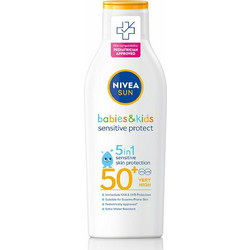 Nivea Sun Babies & Kids Sensitive Protective 5 in 1 Παιδικό & Βρεφικό Αντηλιακό Γαλάκτωμα Προσώπου & Σώματος SPF50 200ml