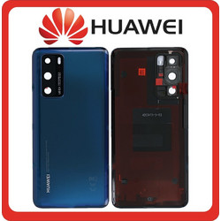 Original Huawei P40 5G (ANA-AN00, ANA-TN00) Rear Back Battery Cover + Camera Lens Deep Sea Blue 02353MGC