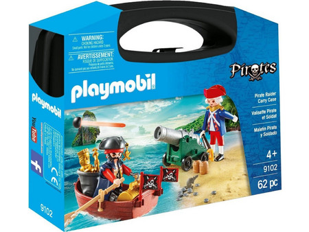 Playmobil Pirates Βαλιτσάκι Λιμενοφύλακας με Κανόνι & Πειρατής σε Βάρκα για 4+ Ετών 9102
