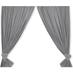 Κουρτίνες Βρεφικού Δωματίου με Τρέσα - Hanging Hearts anthracite