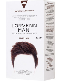 Lorvenn Color Pure Men 40 Καστανό Σκούρο Ανδρική Ημιμόνιμη Βαφή Μαλλιών Χωρίς Αμμωνία 40ml