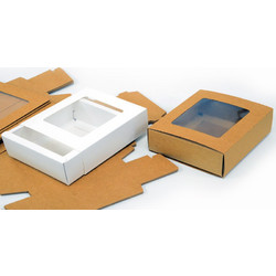 ΧΑΡΤΙΝΟ ΚΟΥΤΙ ΣΥΡΤΑΡΩΤΟ ΜΕ ΠΑΡΑΘΥΡΟ 19.5cm x 15.5cm x 5cm 0402156 (12 τεμάχια)
