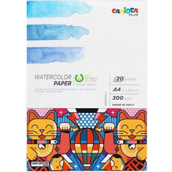 Μπλοκ Σχεδίου γιά νερομπογιές Watercolor paper Carioca Plus A4 21x29.7cm 20 φύλλα 300γρ. 45223