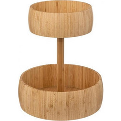 Φρουτιέρα bamboo διπλή Φ30Η35,5cm