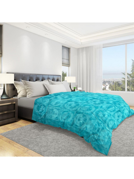 Dimcol Κουβέρτα Μονή βελουτέ 160x220cm απαλή με ανάγλυφο σχέδιο τυρκουάζ