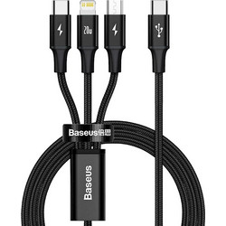 Baseus cable 3in1 Rapid PD USB-C - micro USB + Lightning + USB-C 1,5m black 20W