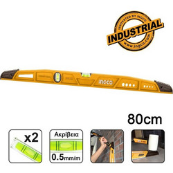 Αλφάδι Κτιστών Βαρέος Τύπου 80cm HBSL08080 Ingco